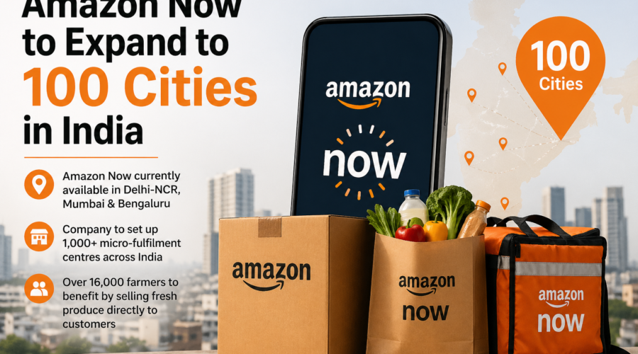Amazon Now Plans Expansion to 100 Cities Across India